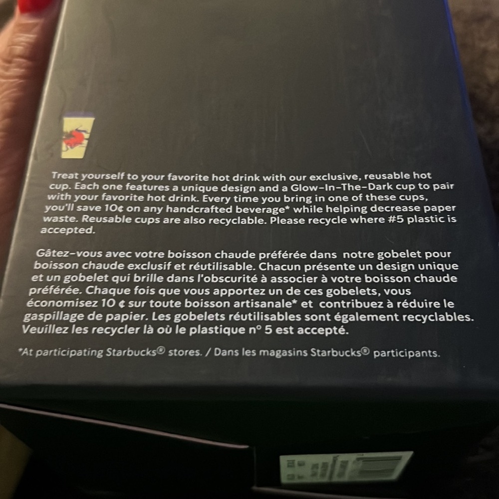 🎃NEW👻Starbucks 2022 Fall Halloween Box of 6 Glow in the Dark Reusable Hot Cups - Picture 5 of 5